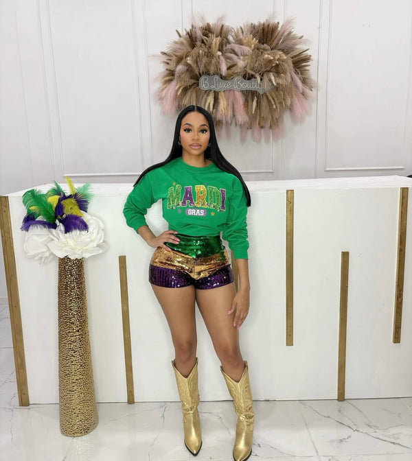 Mardi gra sweatshirt green